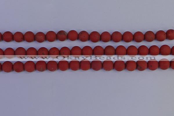 CRO944 15.5 inches 12mm round matte red jasper beads wholesale