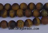 CRO961 15.5 inches 6mm round matte yellow tiger eye beads wholesale