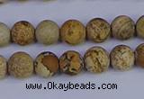 CRO971 15.5 inches 6mm round matte picture jasper beads wholesale