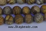 CRO972 15.5 inches 8mm round matte picture jasper beads wholesale