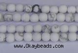 CRO980 15.5 inches 4mm round matte white howlite beads wholesale