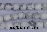 CRO981 15.5 inches 6mm round matte white howlite beads wholesale