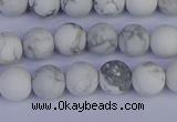 CRO982 15.5 inches 8mm round matte white howlite beads wholesale