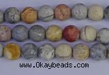 CRO991 15.5 inches 6mm round matte sky eye stone beads wholesale