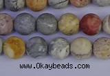 CRO992 15.5 inches 8mm round matte sky eye stone beads wholesale