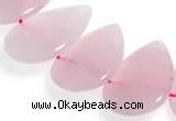 CRQ05 15 inch 20*30mm flat teardrop rose quartz beads Wholesale