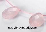 CRQ06 19*25mm faceted teardrop A grade natural rose quartz beads