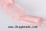 CRQ09 A grade 18*25mm rectangle natural rose quartz beads