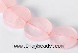 CRQ10 16mm coin A grade natural rose quartz beads Wholesale