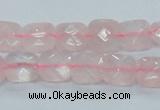 CRQ100 15.5 inches 10*10mm faceted square natural rose quartz beads