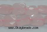 CRQ101 15.5 inches 14*14mm faceted square natural rose quartz beads