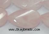 CRQ103 15.5 inches 30*40mm twisted teardrop natural rose quartz beads