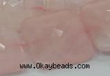 CRQ110 15.5 inches 30*30mm faceted square natural rose quartz beads