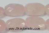 CRQ113 15.5 inches 18*25mm faceted freeform natural rose quartz beads