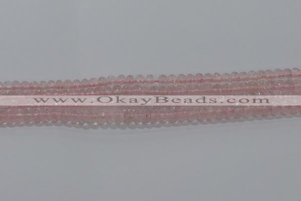 CRQ115 15.5 inches 4*6mm faceted rondelle rose quartz beads