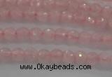 CRQ128 15.5 inches 4mm faceted round natural rose quartz beads