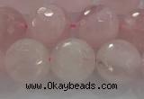 CRQ132 15.5 inches 12mm faceted round natural rose quartz beads