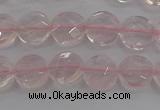 CRQ136 15.5 inches 8mm faceted coin natural rose quartz beads