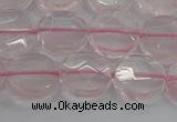 CRQ138 15.5 inches 12mm faceted coin natural rose quartz beads