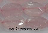 CRQ149 15.5 inches 15*20mm faceted oval natural rose quartz beads