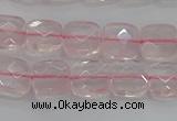 CRQ153 15.5 inches 8mm faceted square natural rose quartz beads