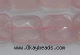 CRQ158 15.5 inches 20mm faceted square natural rose quartz beads