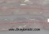 CRQ164 15.5 inches 10*14mm faceted rectangle natural rose quartz beads