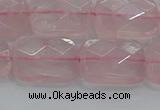 CRQ166 15.5 inches 13*18mm faceted rectangle natural rose quartz beads