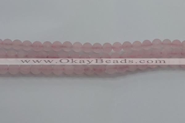 CRQ182 15.5 inches 8mm round matte rose quartz beads wholesale