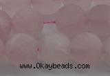 CRQ184 15.5 inches 12mm round matte rose quartz beads wholesale