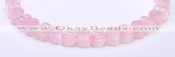 CRQ19 12*12mm dumbbell-shaped natural rose quartz bead Wholesale