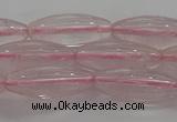 CRQ190 15.5 inches 8*20mm rice natural rose quartz beads