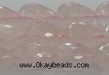 CRQ197 15.5 inches 12*16mm faceted teardrop natural rose quartz beads