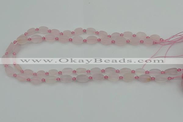 CRQ230 15.5 inches 8*12mm oval rose quartz beads wholesale