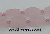 CRQ232 15.5 inches 9*16mm oval rose quartz beads wholesale