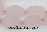 CRQ234 15.5 inches 13*20mm oval rose quartz beads wholesale