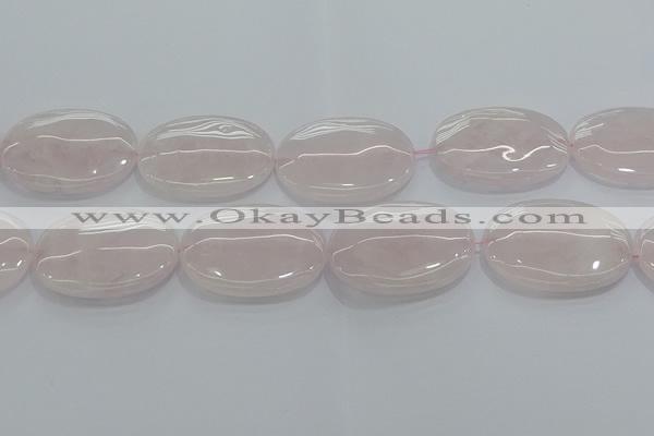 CRQ238 15.5 inches 30*40mm oval rose quartz beads wholesale