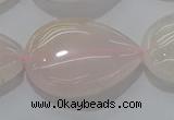 CRQ241 15.5 inches 18*25mm flat teardrop rose quartz beads