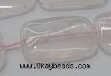 CRQ246 15.5 inches 18*25mm rectangle rose quartz beads wholesale