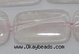 CRQ247 15.5 inches 22*30mm rectangle rose quartz beads wholesale