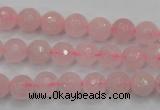 CRQ262 15.5 inches 8mm faceted round rose quartz beads