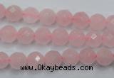 CRQ263 15.5 inches 8mm faceted round rose quartz beads