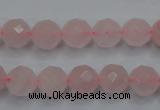 CRQ265 15.5 inches 10mm faceted round rose quartz beads