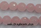 CRQ266 15.5 inches 12mm faceted round rose quartz beads