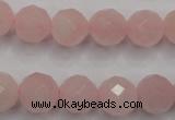 CRQ267 15.5 inches 12mm faceted round rose quartz beads