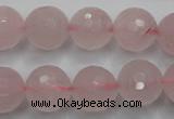 CRQ268 15.5 inches 14mm faceted round rose quartz beads