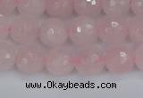 CRQ282 15.5 inches 8mm faceted round rose quartz beads wholesale