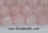 CRQ283 15.5 inches 10mm faceted round rose quartz beads wholesale