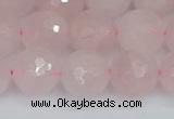 CRQ284 15.5 inches 12mm faceted round rose quartz beads