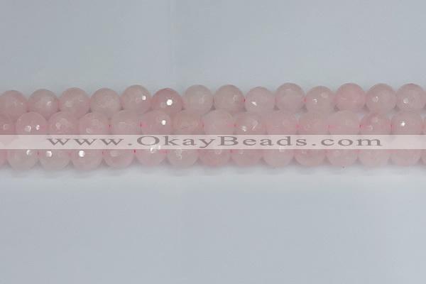 CRQ284 15.5 inches 12mm faceted round rose quartz beads